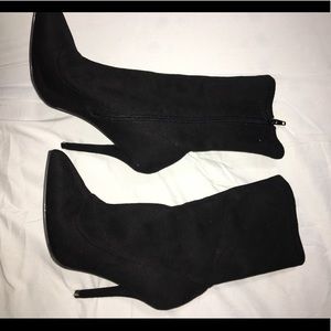 Black suede sock boots